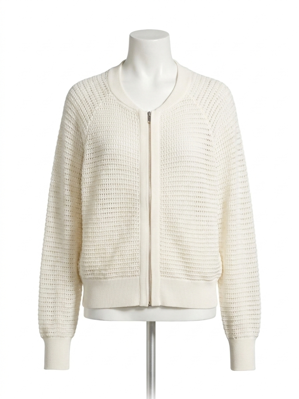 NEW VARLEY cameron long sleeve knit sweater in white